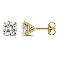 Lab Created Lab Grown Diamond Stud Earrings in 14k Yellow Gold
