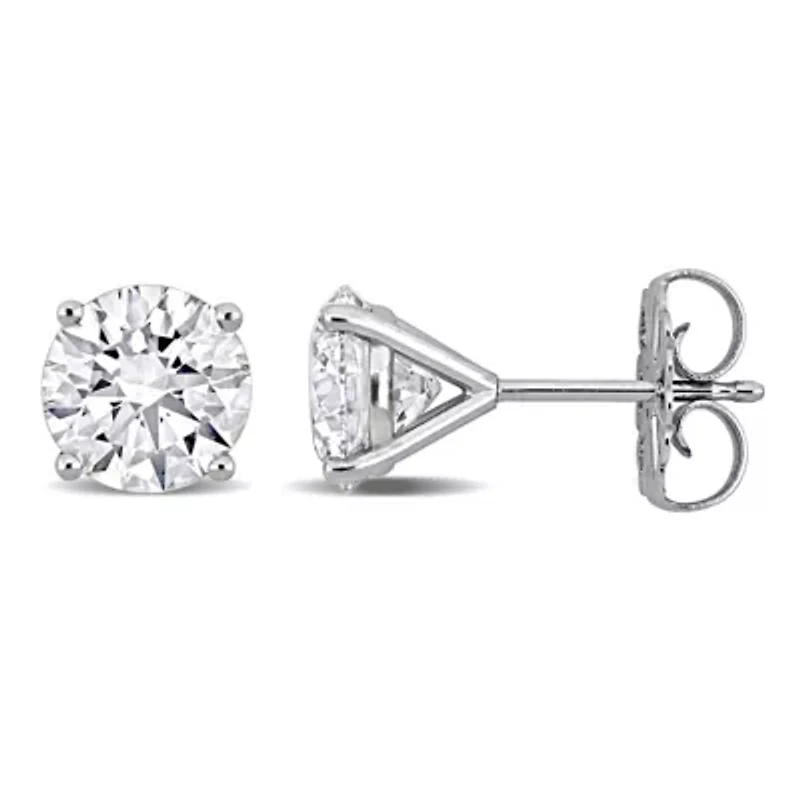 Lab Created Lab Grown Diamond Earrings in 14k White Gold