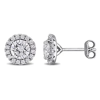 Lab Created Lab Grown Diamond Stud Post Earrings in Sterling Silver