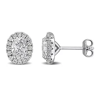 Lab Created Lab Grown Diamonds Stud Post Earrings in Sterling Silver
