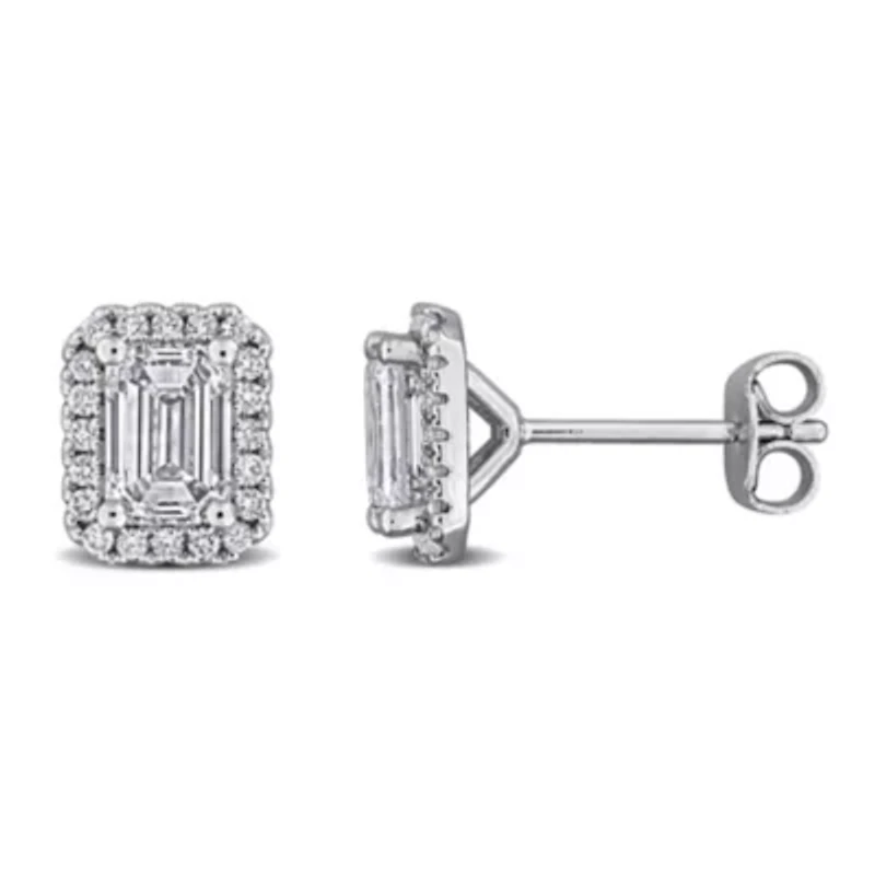Lab Created Lab Grown Diamonds Stud Post Earrings in Sterling Silver