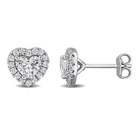 Lab Created Lab Grown Diamonds Stud Post Earrings in Sterling Silver