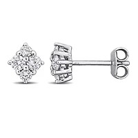 Lab Created Lab Grown Diamond Stud Post Earrings in Sterling Silver