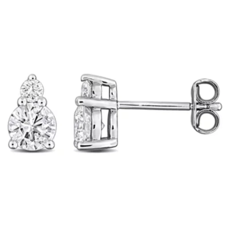 Lab Created Lab Grown Diamond Stud Post Earrings in Sterling Silver