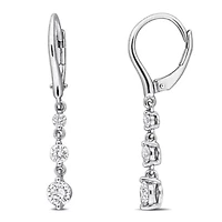 Lab Created Lab Grown Diamond LeverBack Earrings in Sterling Silver