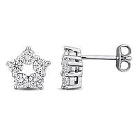 Lab Created Lab Grown Diamond Stud Post Earrings in Sterling Silver