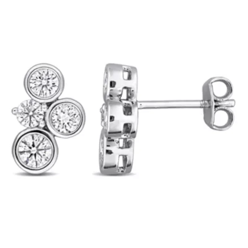Lab Created Lab Grown Diamond Stud Post Earrings in Sterling Silver