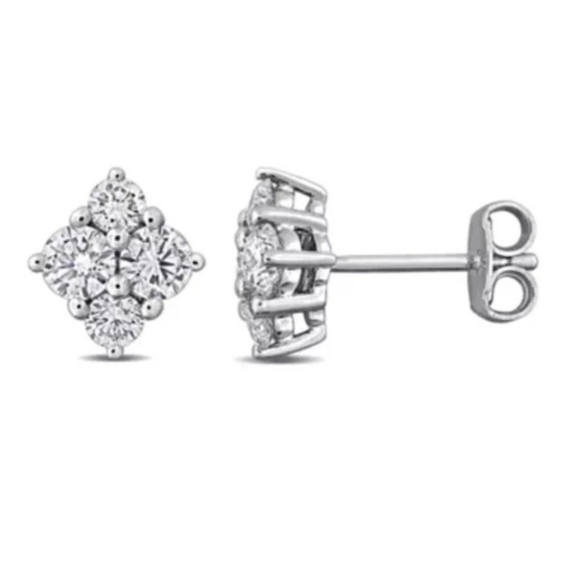 Lab Created Lab Grown Diamond Stud Post Earrings in Sterling Silver