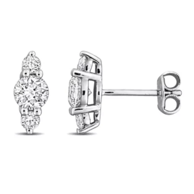Lab Created Lab Grown Diamond Stud Post Earrings in Sterling Silver