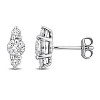 Lab Created Lab Grown Diamond Stud Post Earrings in Sterling Silver