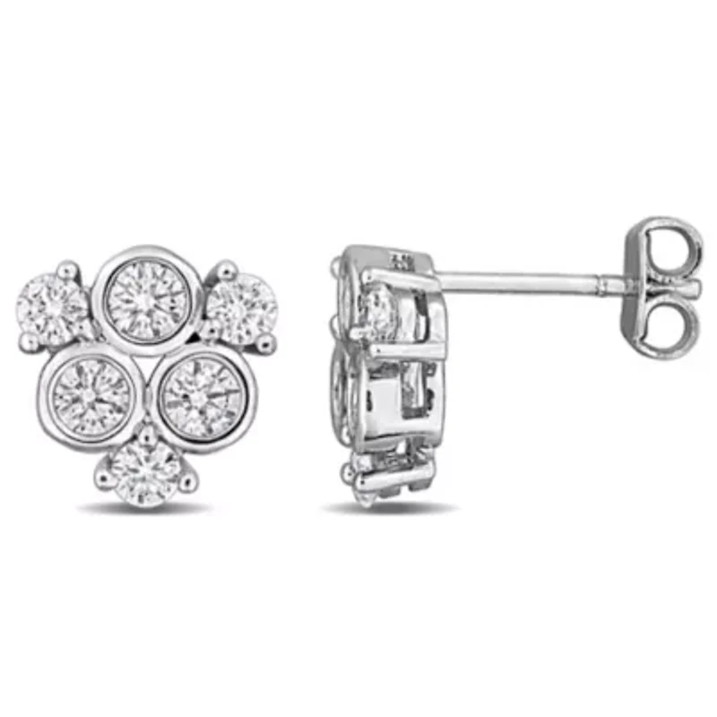 Lab Created Lab Grown Diamond Stud Post Earrings in Sterling Silver