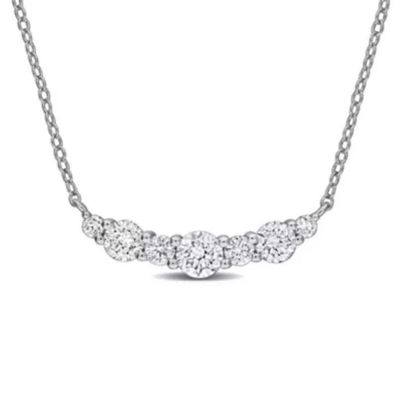 Lab Created Lab Grown Diamond Necklace in Sterling Silver, 17"