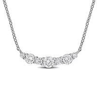 Lab Created Lab Grown Diamond Necklace in Sterling Silver, 17"