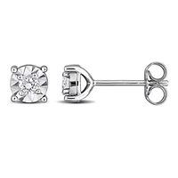 Lab Created Lab Grown Diamond Stud Post Earrings in Sterling Silver