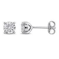 Lab Created Lab Grown Diamond Stud Post Earrings in Sterling Silver