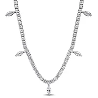 Lab Created Created White Sapphire Necklace in Sterling Silver, 17"