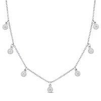 Lab Created Created White Sapphire Necklace in Sterling Silver, 16"+2"ext.