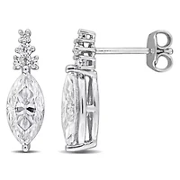 Lab Created Created White Moissanite Stud Earrings in Sterling Silver