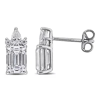 Lab Created Created White Moissanite Stud Earrings in Sterling Silver