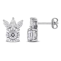 Lab Created Created White Moissanite Stud Earrings in Sterling Silver
