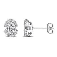 Lab Created Created White Moissanite Stud Earrings in Sterling Silver