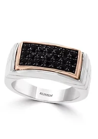 Black Sapphire Ring in 18K Goldplated Sterling Silver