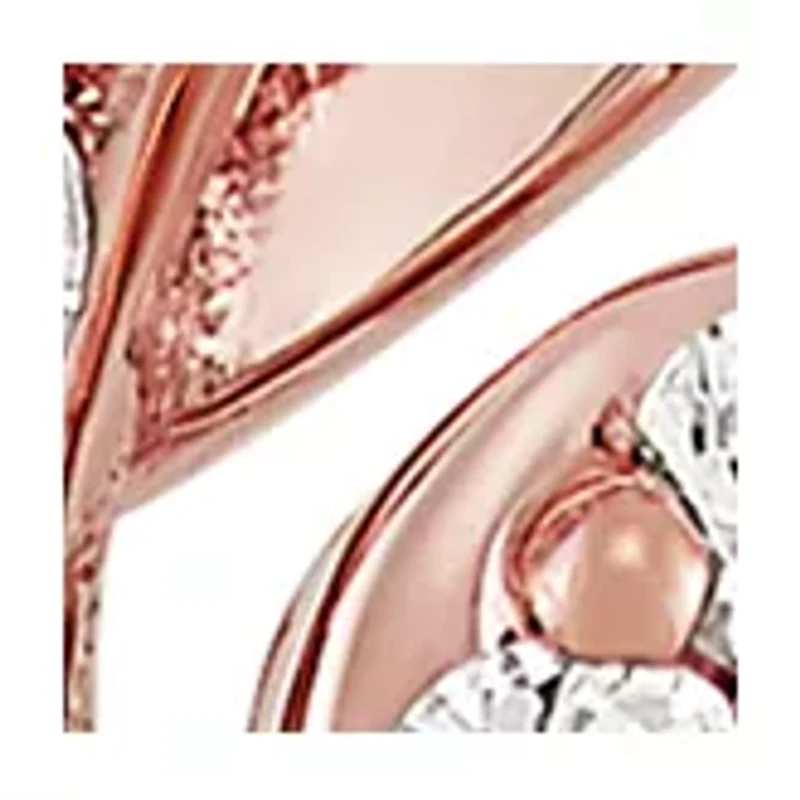 White Sapphire Love Pendant Necklace in 10K Rose Gold