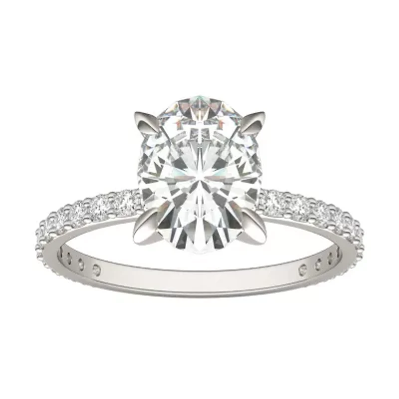 Charles & Colvard 2.52 ct. tw. Lab Created Moissanite Oval Engagement Ring 14K White Gold