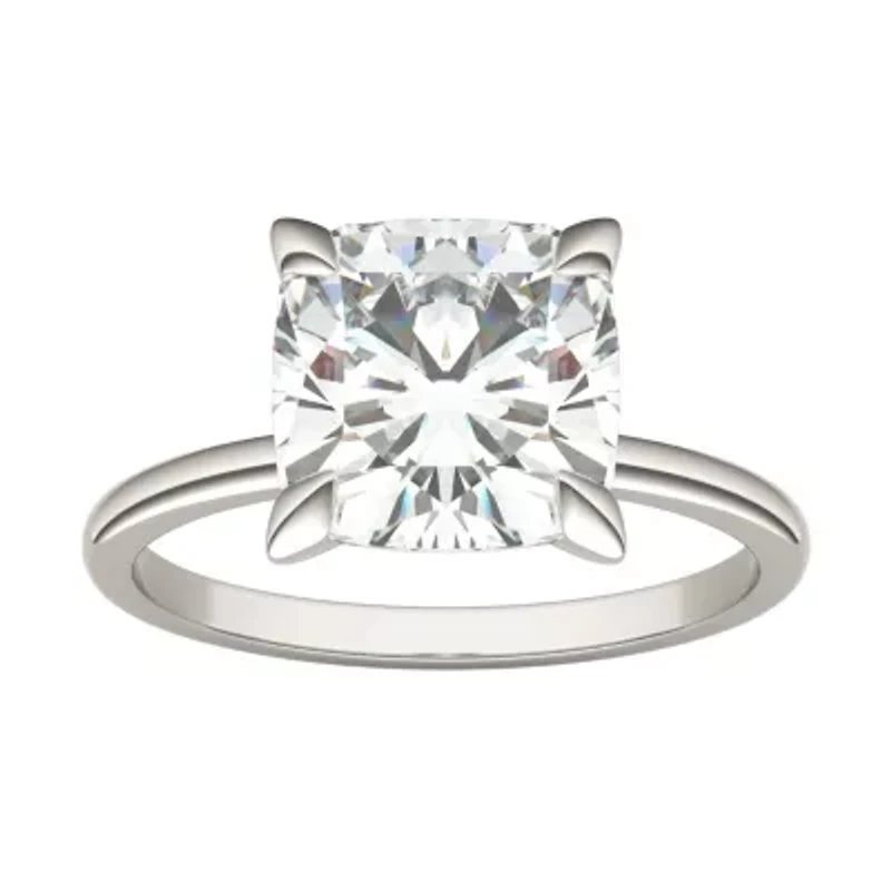 Charles & Colvard ct. tw. Lab Created Moissanite Cushion Solitaire Ring 14K White Gold
