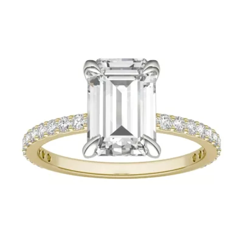 Charles & Colvard 2.94 ct. tw. Lab Created Moissanite Emerald Engagement Ring 14K White Gold