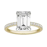 Charles & Colvard 2.94 ct. tw. Lab Created Moissanite Emerald Engagement Ring 14K White Gold