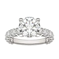 Charles & Colvard 3.76 ct. tw. Lab Created Moissanite Round Trellis Engagement Ring 14K White Gold