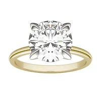 Charles & Colvard ct. tw. Lab Created Moissanite Round Solitaire Ring 14K White and Yellow Gold