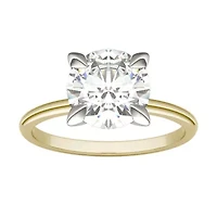 Charles & Colvard ct. tw. Lab Created Moissanite Round Solitaire Ring 14K White and Yellow Gold