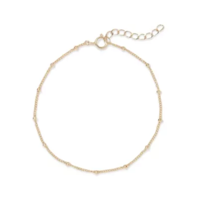 14k Yellow Gold  Beaded Bracelet Adjustable