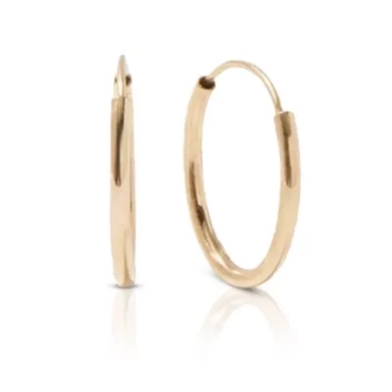 14k Yellow Gold 14mm Endless Hoops