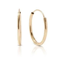14k Yellow Gold 14mm Endless Hoops