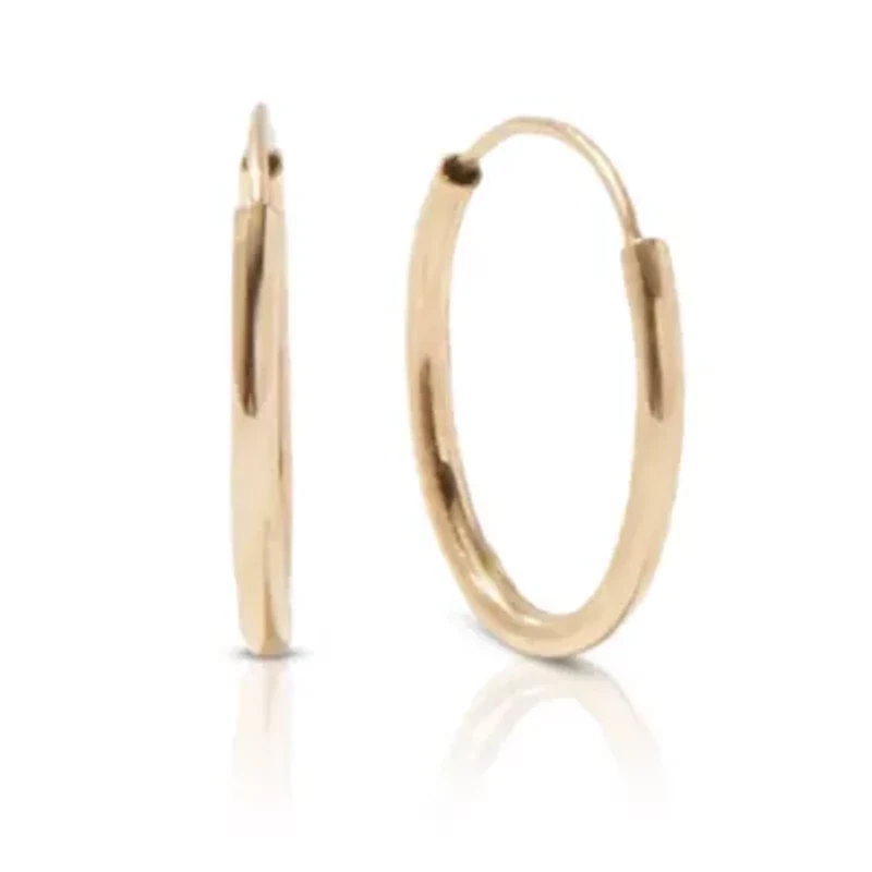 14k Yellow Gold 18mm Endless Hoops