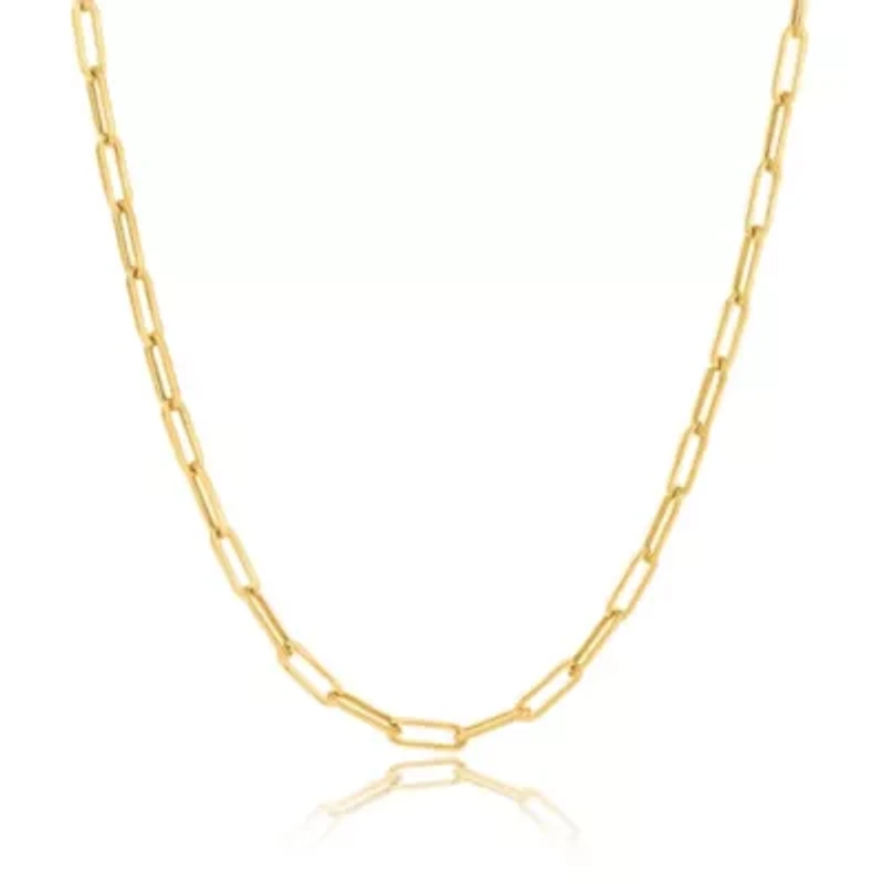 14k Yellow Gold  Paperclip Chain Link Necklace