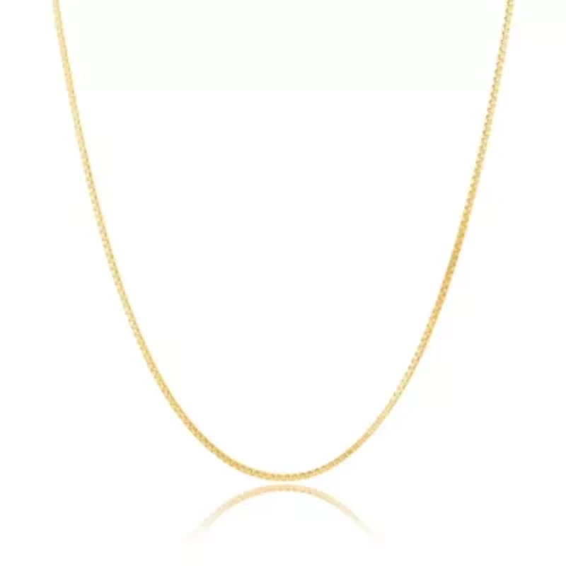 14k Yellow Gold Petite Box Chain Necklace