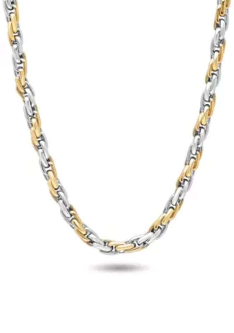 Stainless Steel Men's Two-Tone Rope Chain