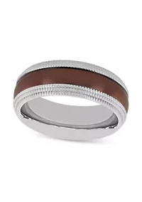 Brown Milgrain 8mm Band in Two-tone Stainless Steel