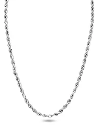 Men's Stainless Steel 24" Rope Chain