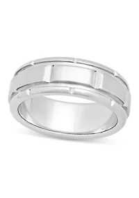 Brick pattern 8mm Band in Stainless Steel