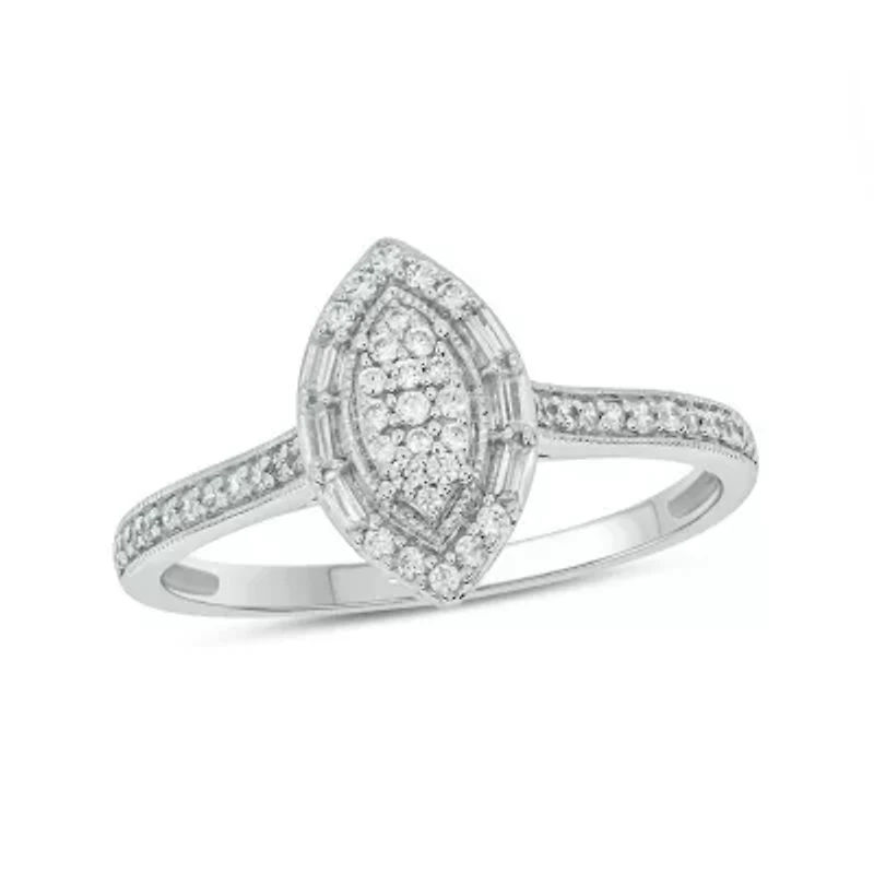1/4 ct. t.w. Diamond Marquise Shape Promise Ring Sterling Silver