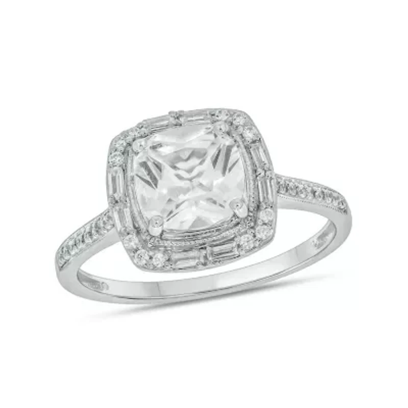 1/5 ct. t.w. Diamond and 1.80 Created White Sapphire Ring Streling Silver