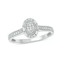 1/4 ct. t.w. Diamond Oval Promise Ring Sterling Silver