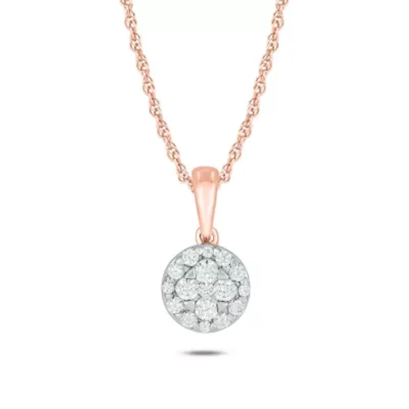1/2 ct. t.w Natrual White Diamond Solitaire Round Pendant Necklace 10K Gold