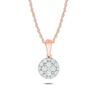1/2 ct. t.w Natrual White Diamond Solitaire Round Pendant Necklace 10K Gold