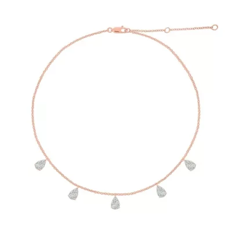 1.0 ct. t.w Natrual White Diamond Adjustable Necklace For Women's 14K Gold